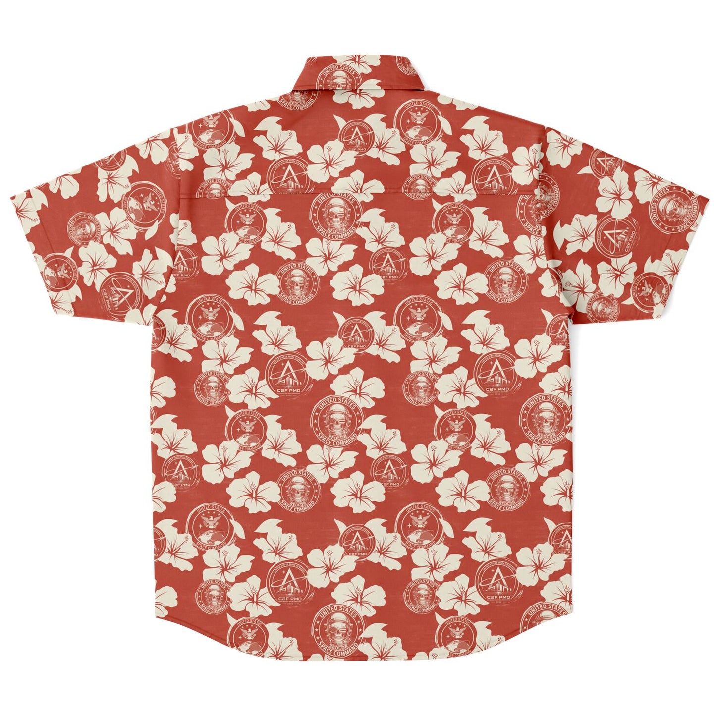 Space Command Red Aloha Short Sleeve Button Down Shirt