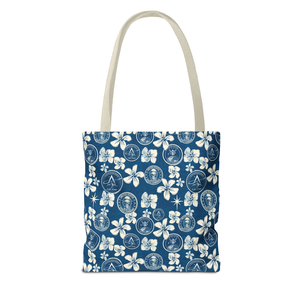 Space Command Blue Aloha Print Tote Bag