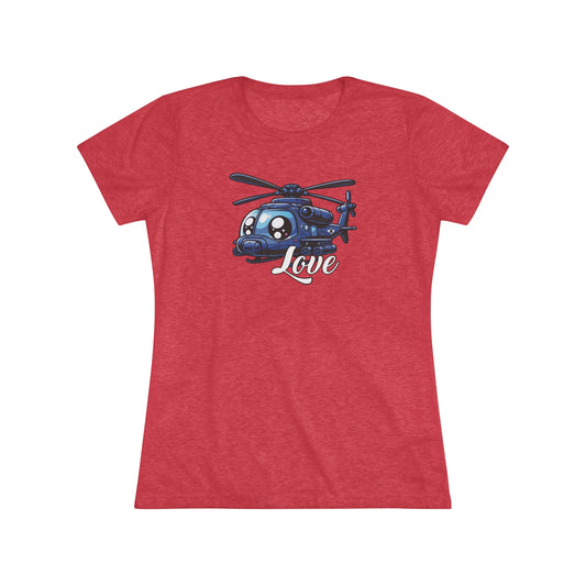 Helicopter Love Valentine’s Day Women's Triblend Tee