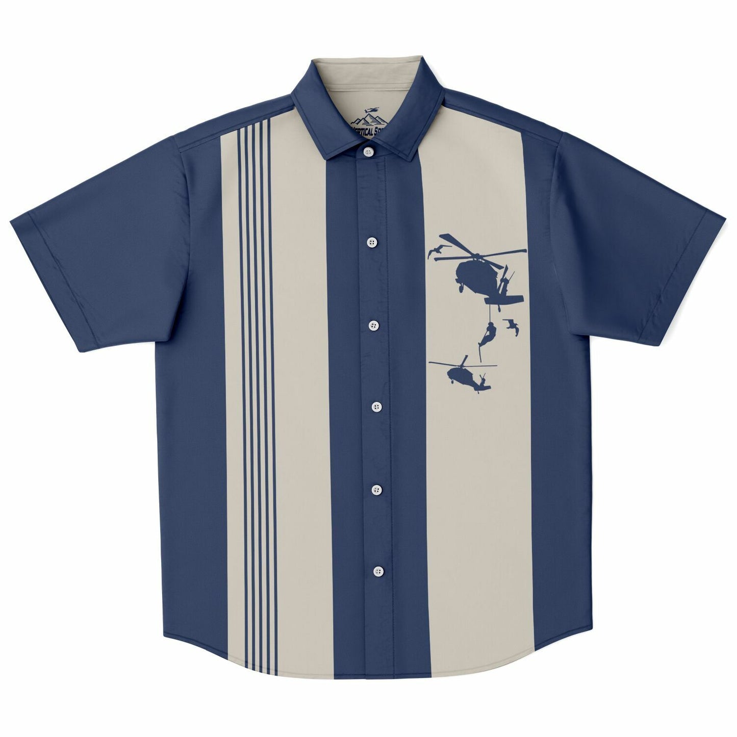 Pinstipe and Blackhawks Aviator’s Edge Short Sleeve Button Down Shirt