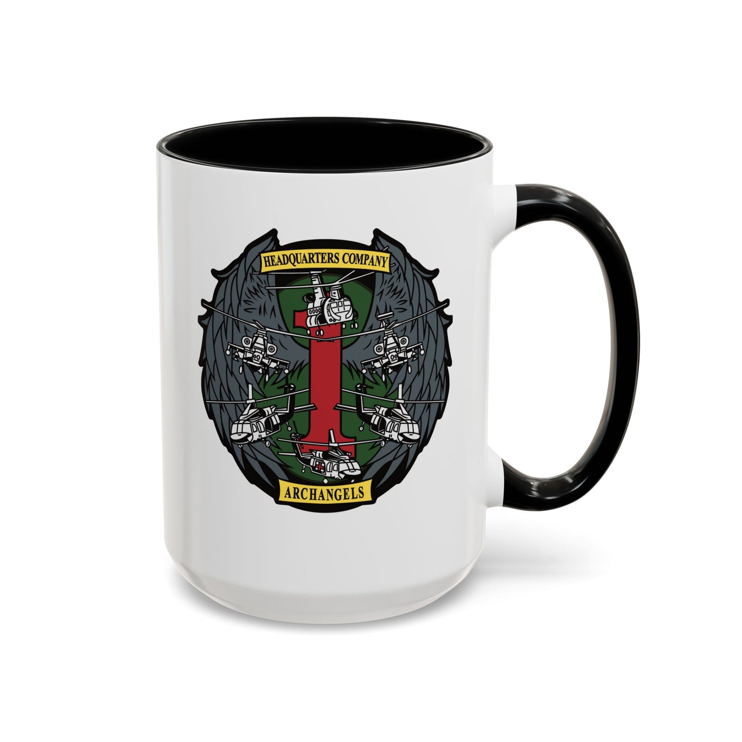1 CAB HHC Archangels Military Emblem Accent Coffee Mug (11/15 oz)