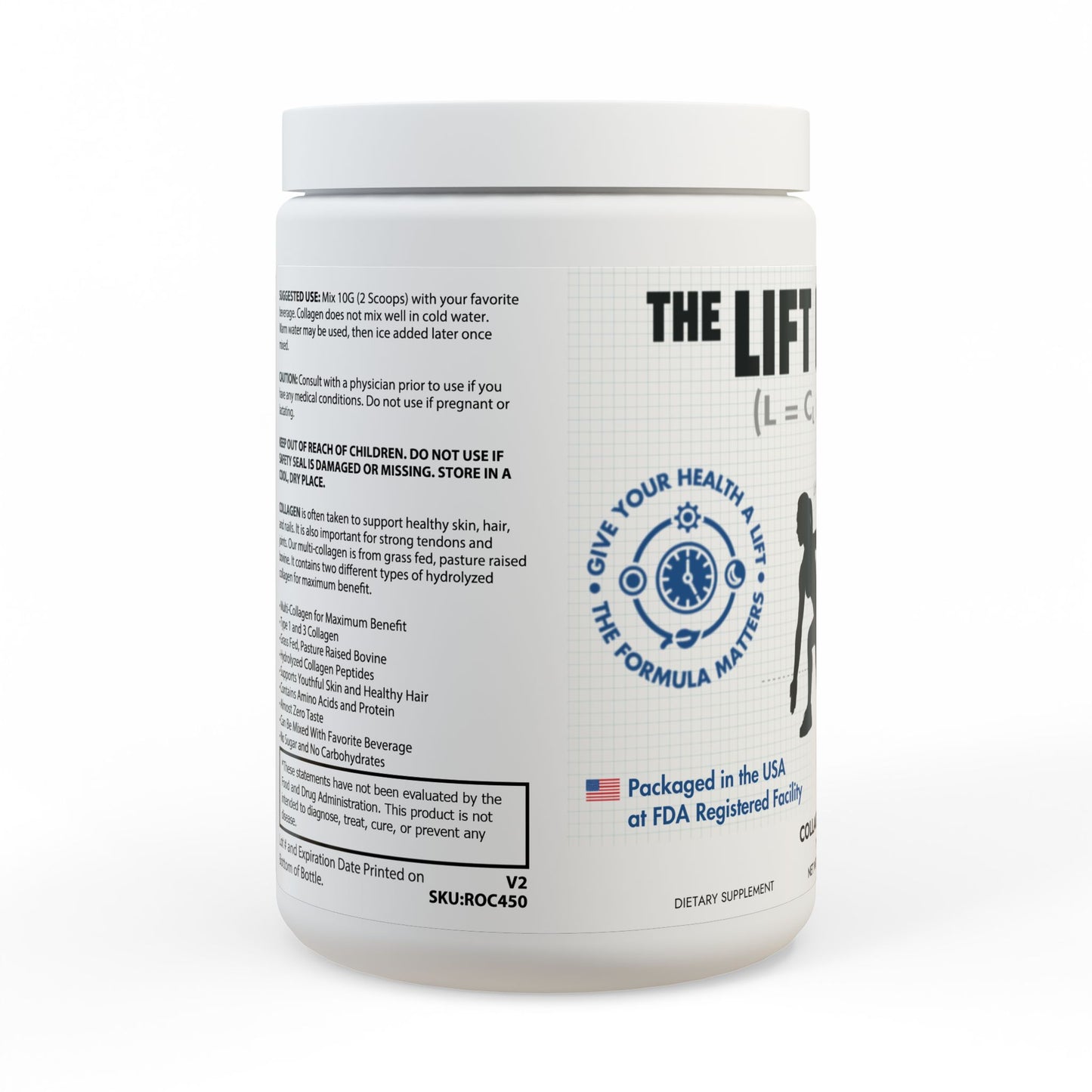 The Lift Equation Collagen Peptides Type I & III Supplement (350g, 12.3oz)