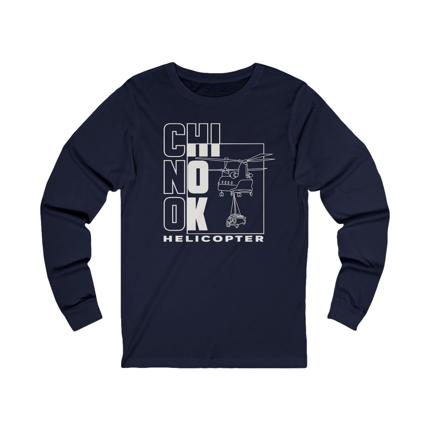 Chinook Helicopter Block Art Jersey Long Sleeve Tee