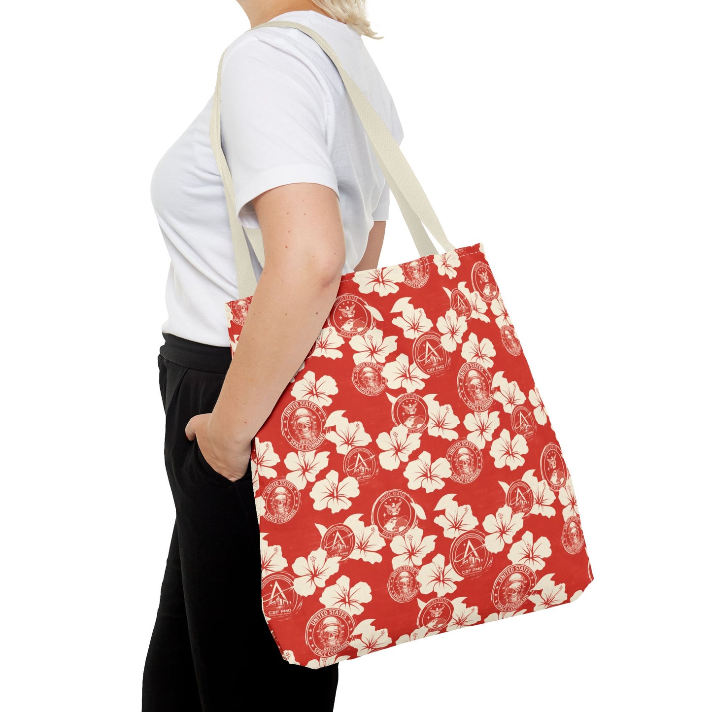 Space Command Red Aloha Print Tote Bag