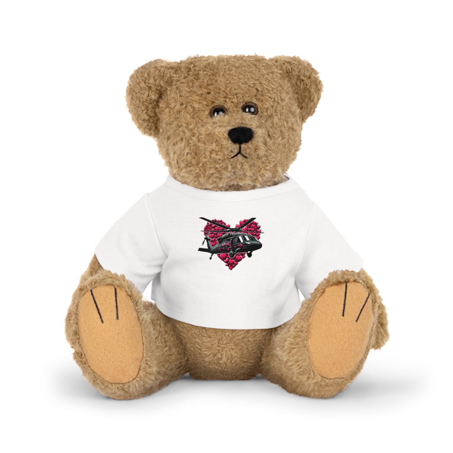 Medium Plushie Toy with Blackhawk Valentine T-Shirt