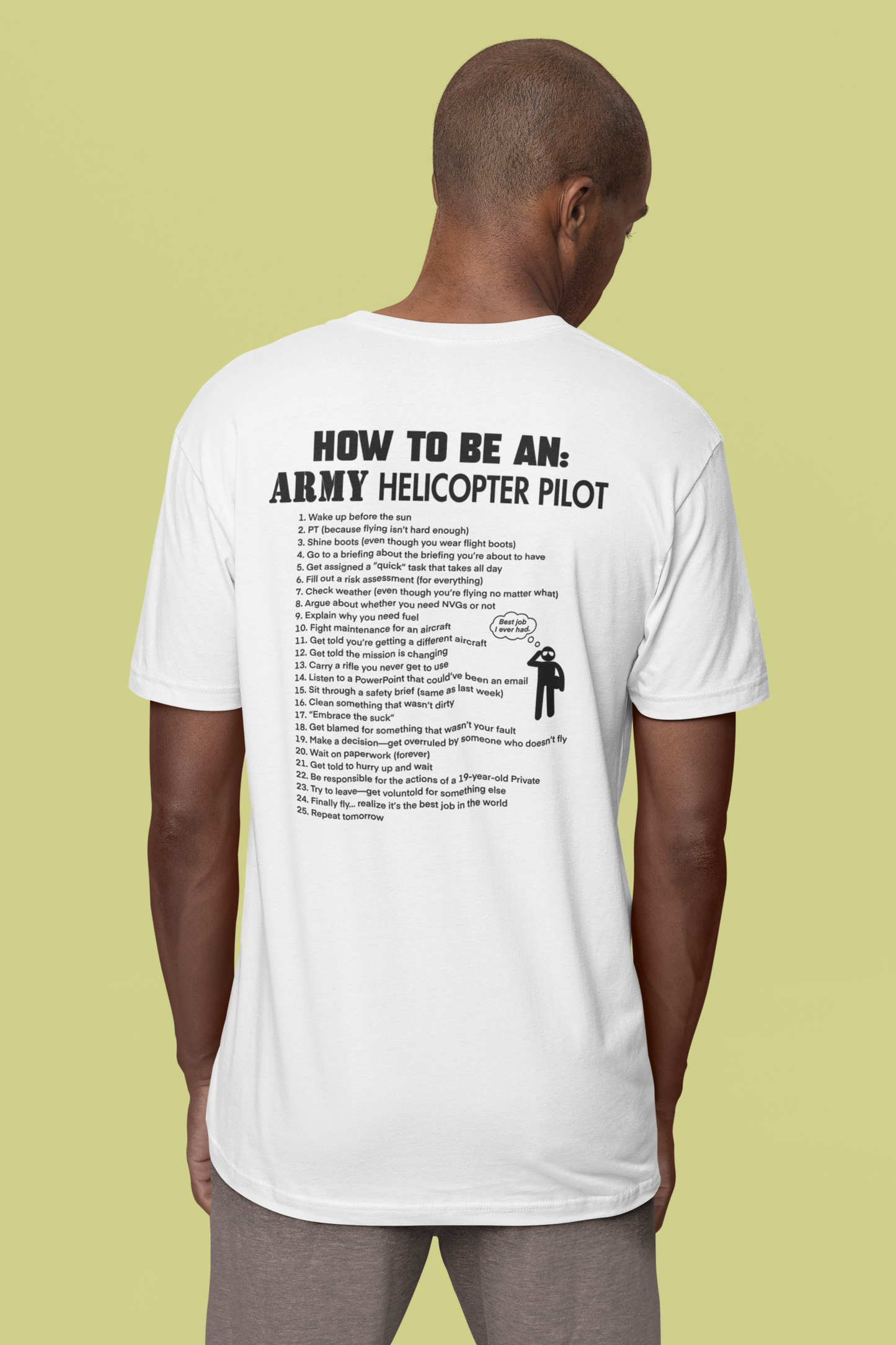 HOW TO BE A: Helicopter Pilot 100% Cotton Crew Tee