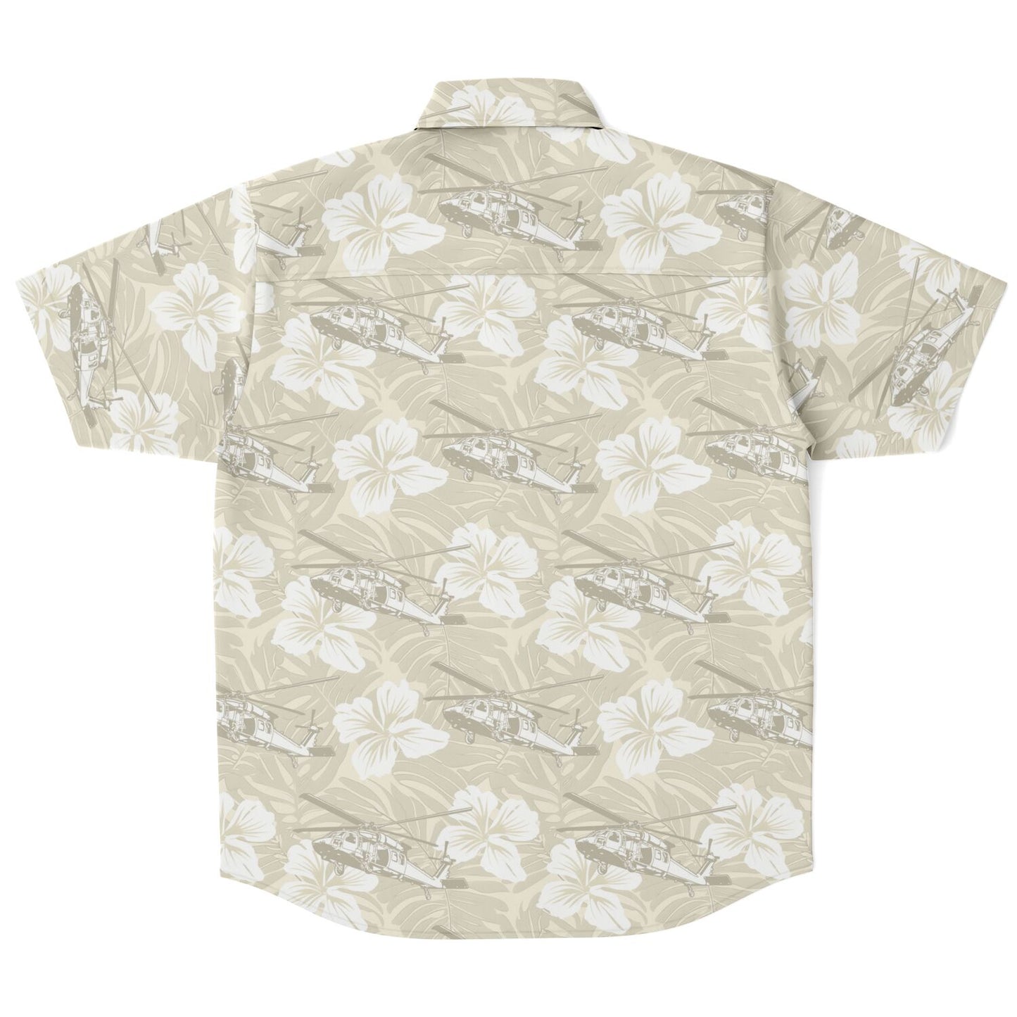 Cream Blackhawk Hawaiian Aloha Short Sleeve Button Down Shirt