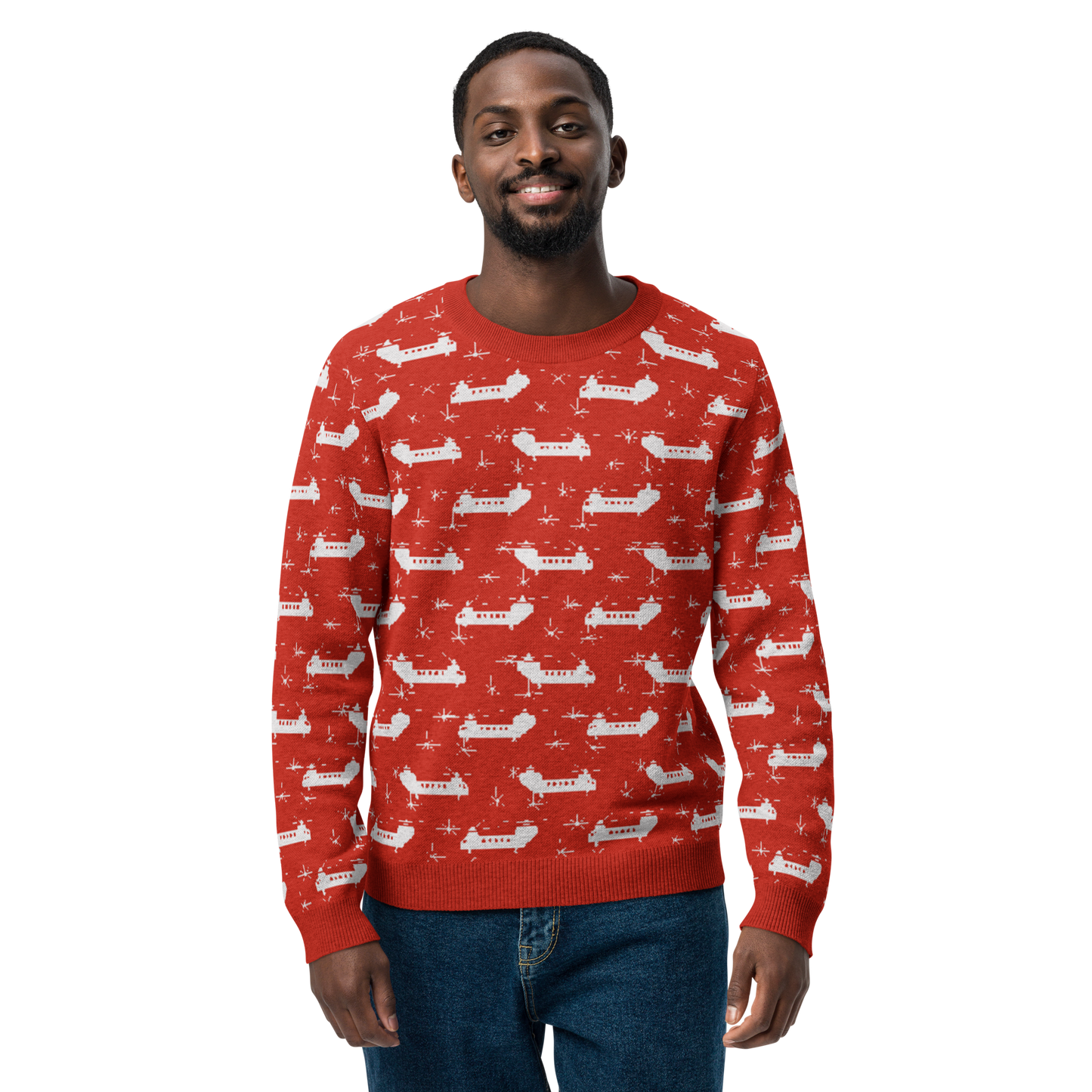 Chinook and Snow Knitted Christmas crew neck sweater