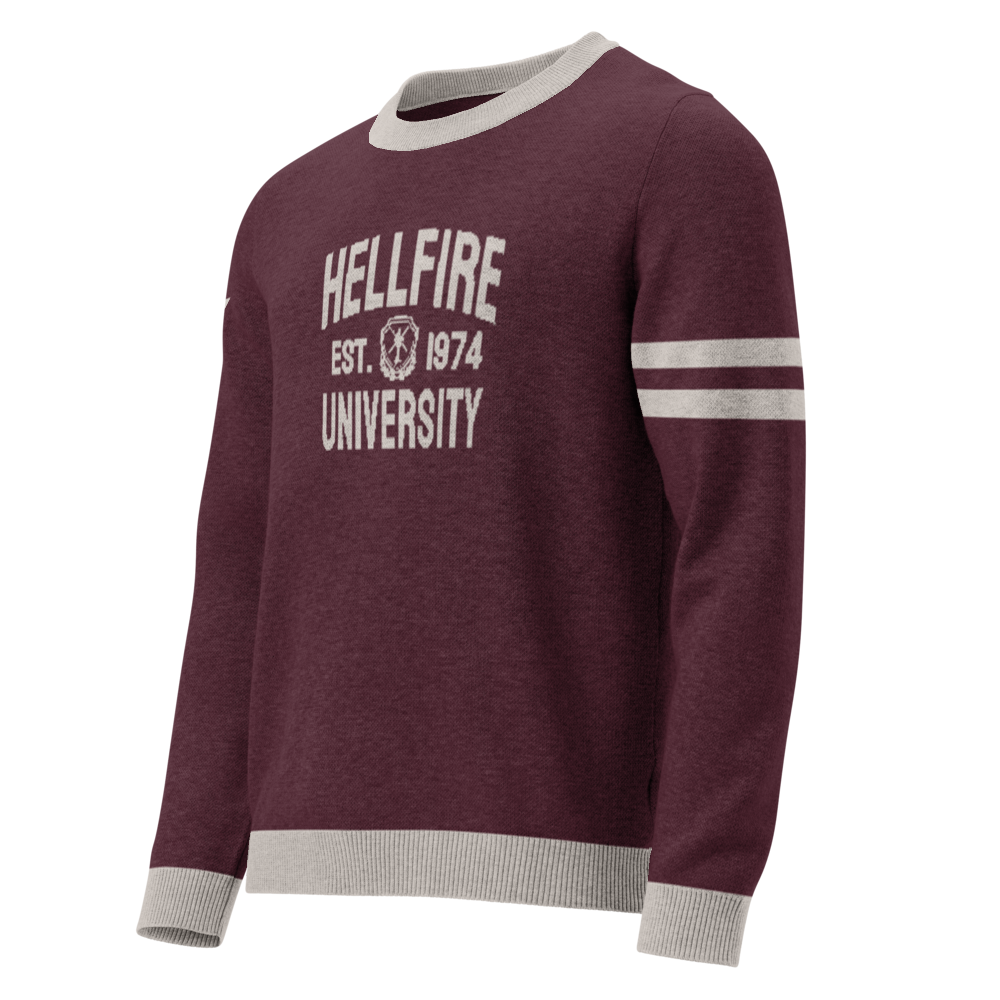 Hellfire University Apache Helicopter Knitted crew neck sweater