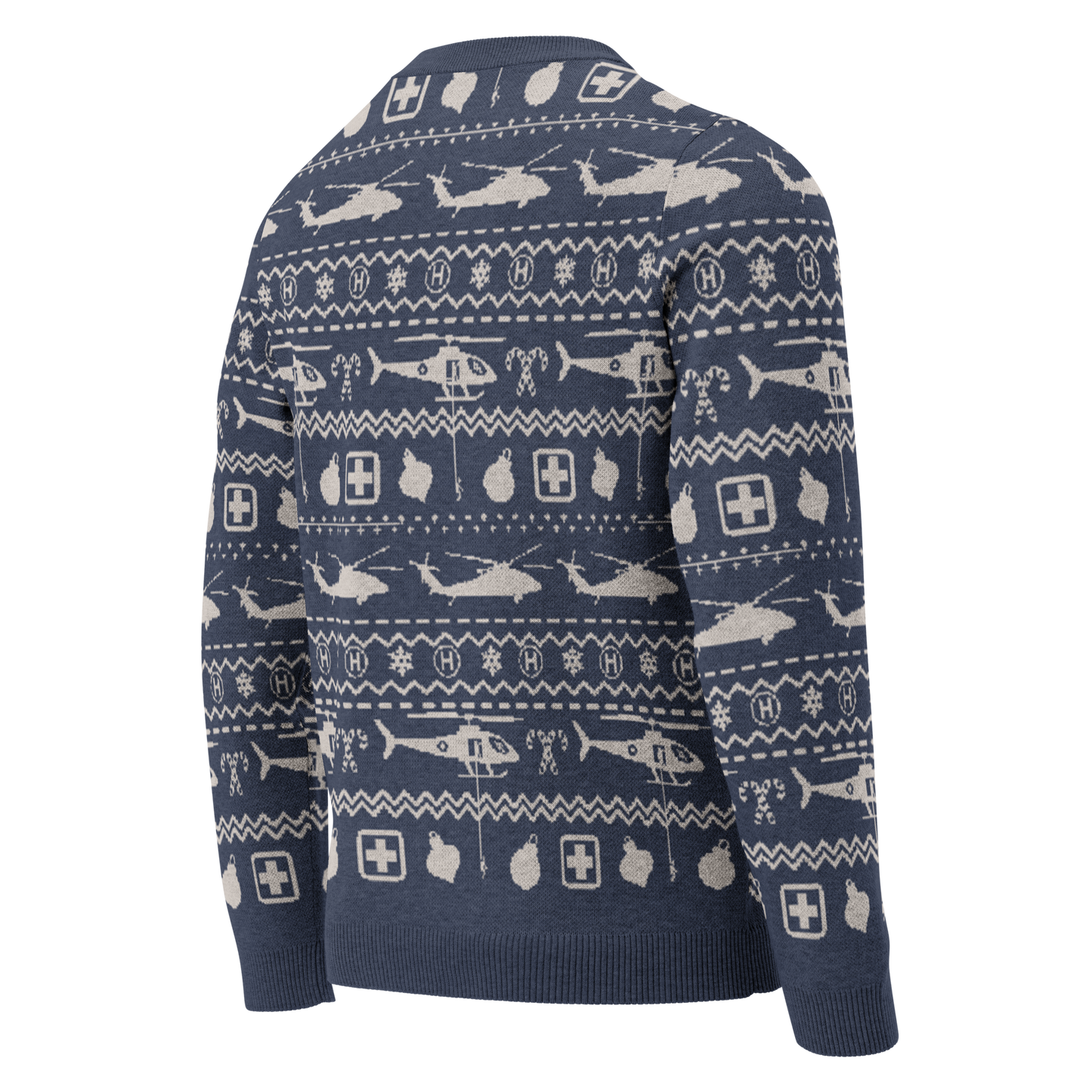 Medevac Blackhawk Helicopter Knitted Christmas crew neck sweater