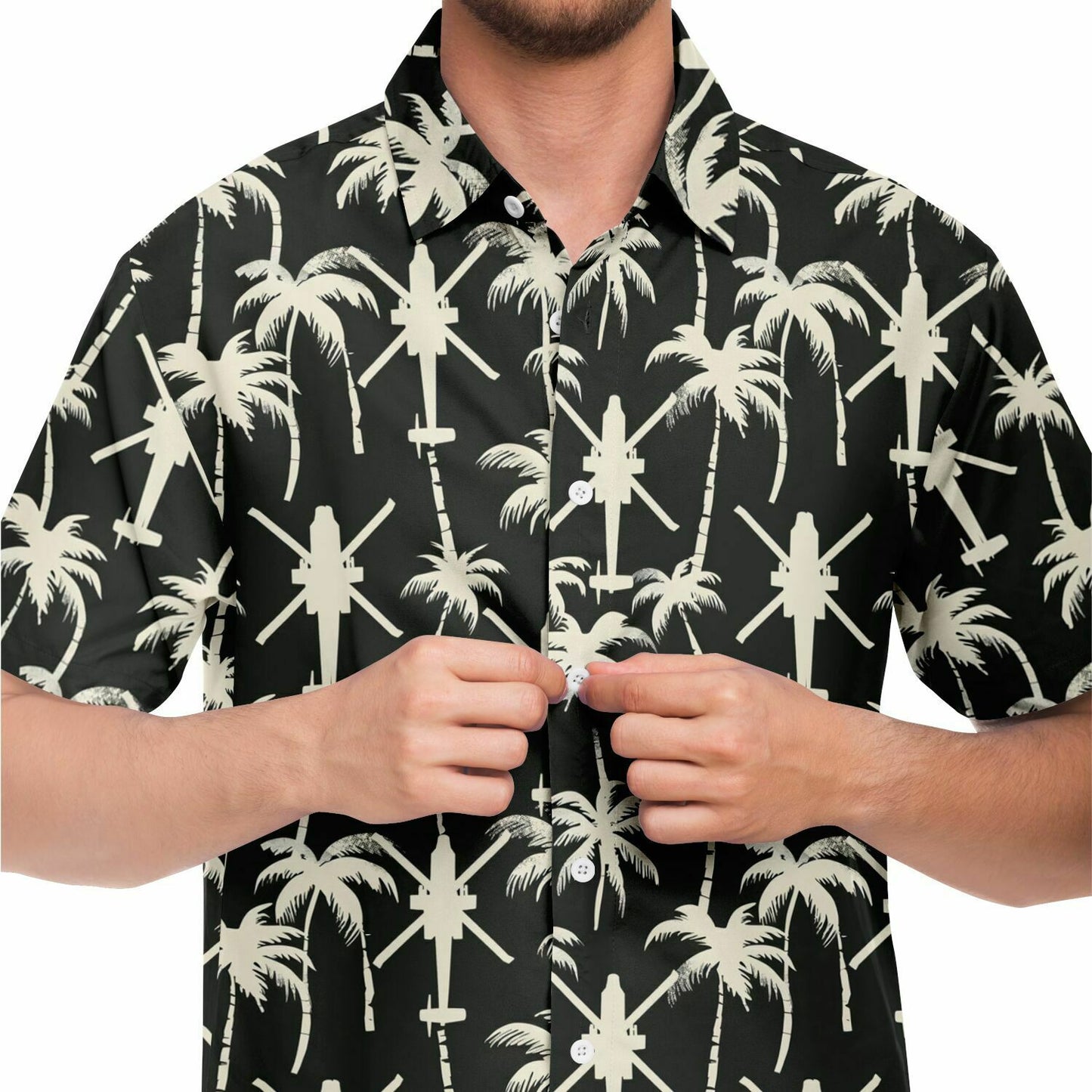 Apache Palms Aloha Hawaiian Short Sleeve Button Down Shirt