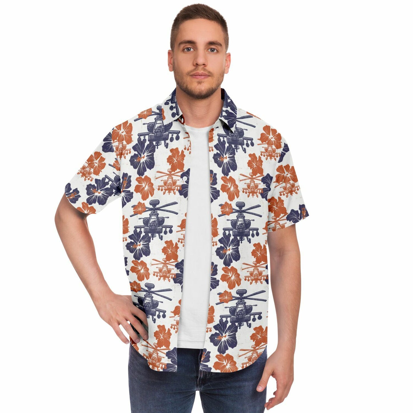 Tropical Apache Thunder Short Sleeve Button Down Shirt