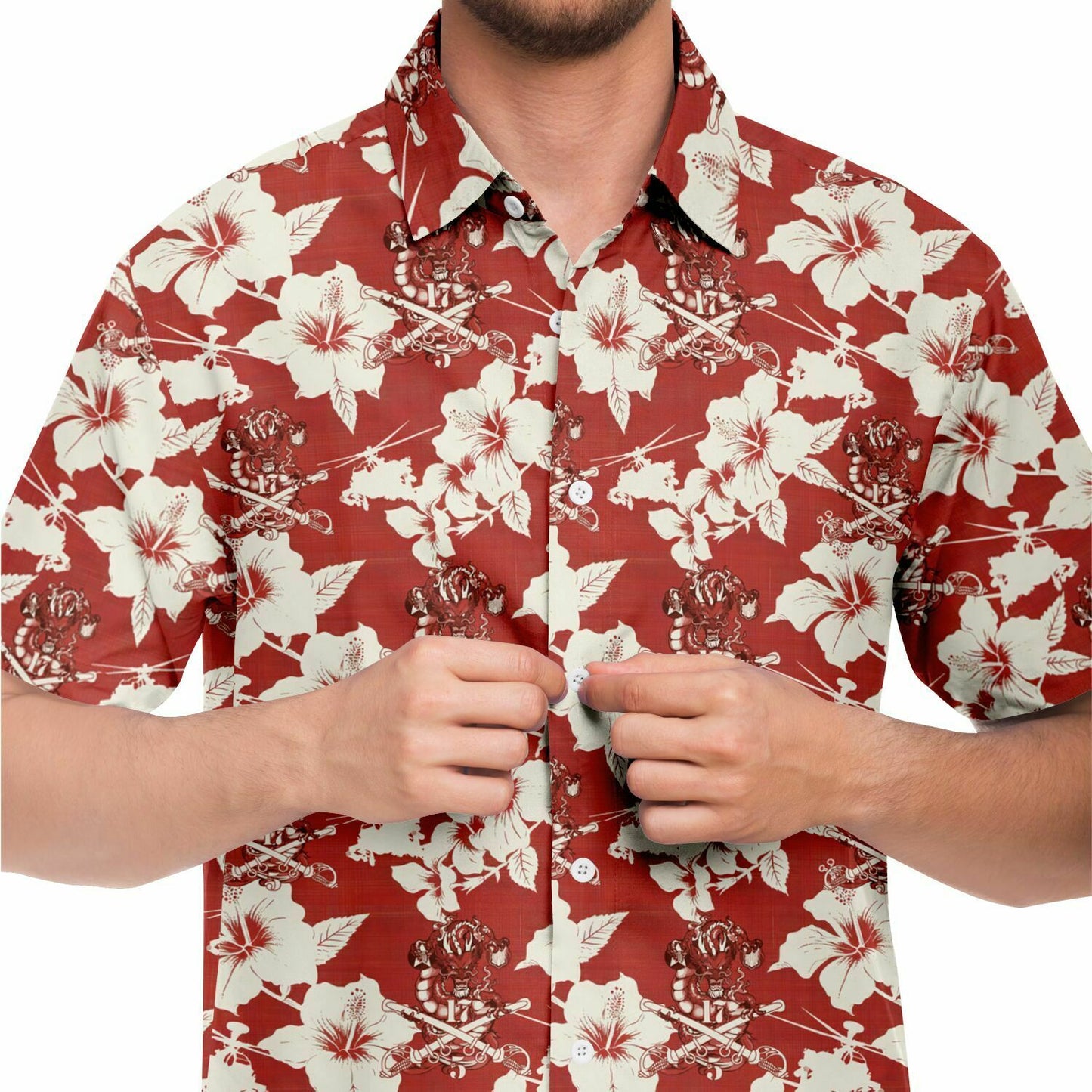 5-17 ACS Dragon Aloha Short Sleeve Button Down Hawaiian Shirt