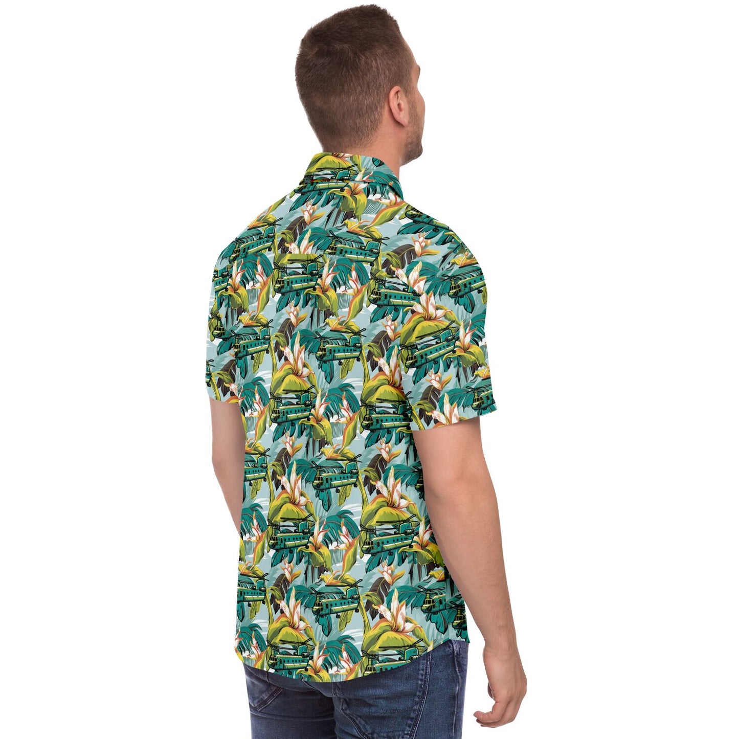 Chinook Aloha Camo Hawaiian Short Sleeve Button Down Shirt