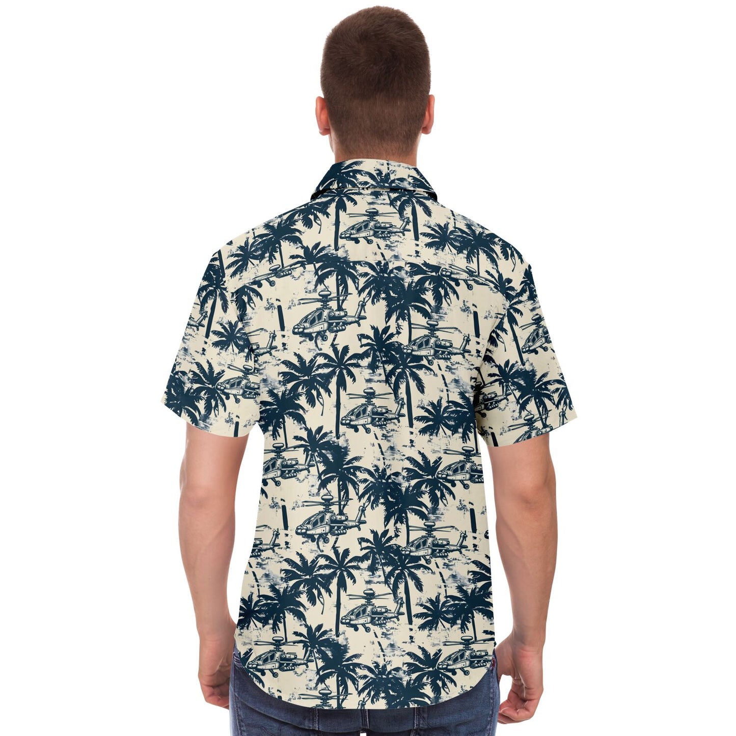 Aloha Attack Hawaiian Short Sleeve Button Down Shirt with Palm Trees